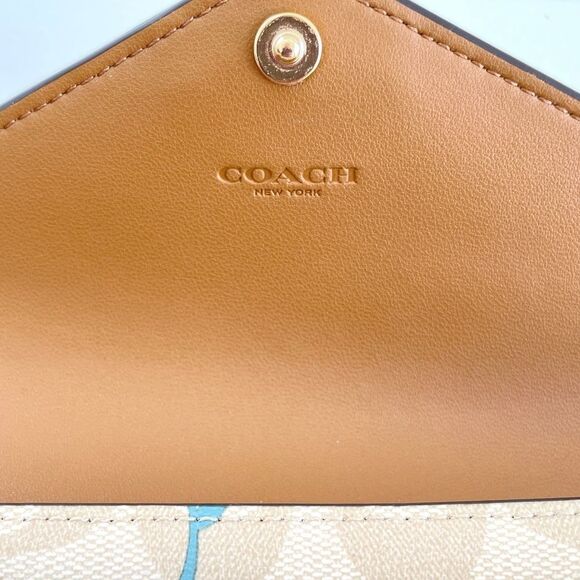 Coach Slim Envelope Wallet In Signature Canvas With Daisy Print New with tags - Picture 11 of 16